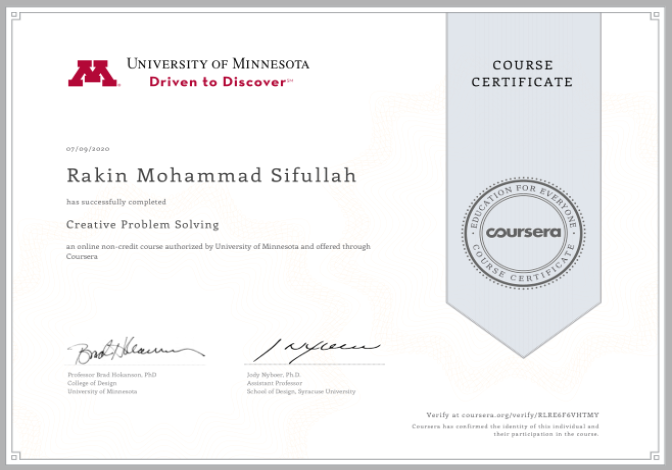 Creative Problem Solving - Coursera